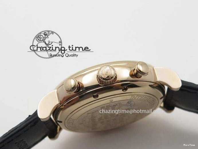 MIROTIME 0131 Portofino Chrono RG White Dial on Black Leather Strap A Vibrant 7385